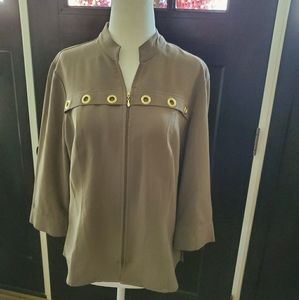 Military Style, Olive Green 3/4 Sleeved Top